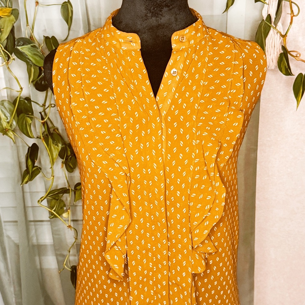 Ann Taylor Mustard Yellow Blouse